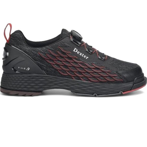 NWT Dexter Mens Size 8 THE C9 Knit BOA Black Red Black Bowling Shoes - Picture 3 of 15